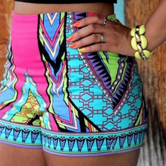 Pants - multicolor knit hot pants